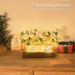 Mkono Mason Jar Lights Centerpiece Table Decor for Dining Room Farmhouse Wood Tr... - Image 3