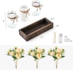 Mkono Mason Jar Lights Centerpiece Table Decor for Dining Room Farmhouse Wood Tr... - Image 6
