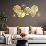 8 Pcs Gold Wall Decor Modern Metal Decor Metal Starbursts Radial Plate Art Hangi... - Image 6