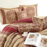 Grand Avenue Wine Gold Jacquard Comforter Set,Size Queen, 7 Piece, Burgundy Home... - Image 4