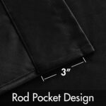 MIULEE Black Velvet Blackout Curtains 84 Inch Long Luxury Super Soft Thermal Ins... - Image 4