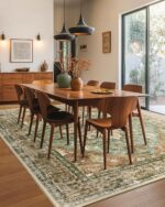RELEANY Area Rugs 8'x10' Washable Non-Slip, Floral Vintage Distress Print Patter... - Image 5