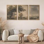 MUDECOR Framed Wall Art Print Set Vintage Landscape Rustic Tree and Mountain Vie... - Image 3
