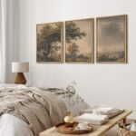 MUDECOR Framed Wall Art Print Set Vintage Landscape Rustic Tree and Mountain Vie... - Image 4
