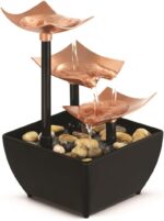 Homedics Tabletop Water Fountain, 3 Tier Indoor Waterfall Fountain with Natural ... - Image 2