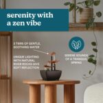 Homedics Tabletop Water Fountain, 3 Tier Indoor Waterfall Fountain with Natural ... - Image 4