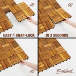 Premium Acacia Wood Interlocking Deck Tiles, 9 PCS 12"x12"x0.9" Patio Flooring, ... - Image 9