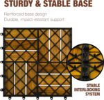 Premium Acacia Wood Interlocking Deck Tiles, 9 PCS 12"x12"x0.9" Patio Flooring, ... - Image 10