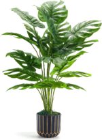 Der Rose 28'' Fake Plants Tall Artificial Monstera Faux Plants Indoor Outdoor Tr... - Image 2