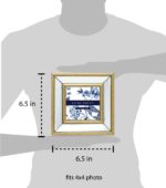 Laura Ashley 4x4 Gold Mirror Bead Picture Frame, Classic Mirrored Frame with Bea... - Image 4