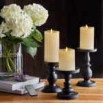 Luminara Realistic Flameless LED Set of 3 Ivory Pillar Candles, Home Safe Moving... - Image 3