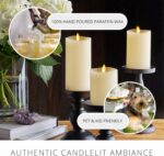 Luminara Realistic Flameless LED Set of 3 Ivory Pillar Candles, Home Safe Moving... - Image 4