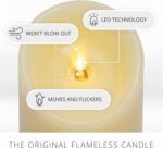 Luminara Realistic Flameless LED Set of 3 Ivory Pillar Candles, Home Safe Moving... - Image 5