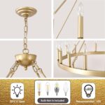 Gold Wagon Wheel Chandelier 40”, 20-Light Farmhouse Wagon Wheel Chandelier for D... - Image 4
