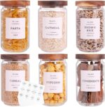 6 Set Glass Pantry Storage Jars with Acacia Airtight Lid - 23oz Thicken Glass Ki... - Image 2