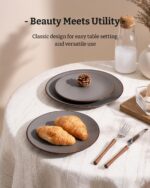 Famiware Venus Plates and Bowls Sets, 12 Pieces Stoneware Speckled Dishes Dinner... - Image 4