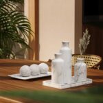 Creative Scents White Marble Look Vases Home Decor - Vase Set of 3 - Perfect for... - Image 7