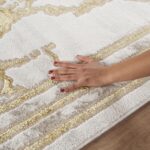 GLORY RUGS Area Rugs Marble 8x10 Cream Gold Border Carpet Elegant Modern Abstrac... - Image 4