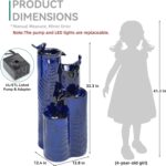 32" H Ceramic Outdoor Water Fountain with LED Lights, 4-Tier Vase Outdoor Founta... - Image 8