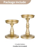 NUPTIO Large Candle Holder Set: 2pcs Large Gold Stand for 4" Diameter Pillars - ... - Image 6