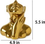 Face Vase Unique Ceramic Vase for Room,Office,Home Decor,Gold,B - Image 6