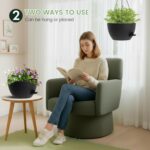 3 Pack 10 Hanging Flower Pots with Chains Self Watering Plastic Planters for Ind... - Image 5
