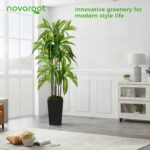 Artificial Dracaena Tree 5FT, Fake Plants with Black Tall Planter - Fake Tree Ta... - Image 3