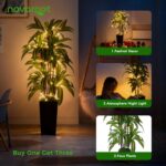 Artificial Dracaena Tree 5FT, Fake Plants with Black Tall Planter - Fake Tree Ta... - Image 5