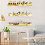 6 Pack Wall Mounted Acrylic Nail Polish Organizer Rack 15 Inch Gold Mirror Nail ... - Image 3