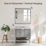 Silver Bathroom Mirror, 30x36 Inch Beveled Silver Vanity Mirror for Bathroom Wal... - Image 3