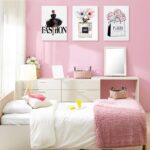 CoziTech Framed Fashion Women Canvas Wall Art for Girls Bedroom Decor, Flower Mo... - Image 4