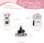 CoziTech Framed Fashion Women Canvas Wall Art for Girls Bedroom Decor, Flower Mo... - Image 6