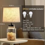 GyroVu Table Lamp Set, Fillable Table Lamp with Clear Glass Nightstand Lamp Set ... - Image 5