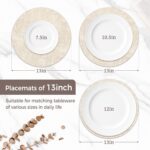 13" Round Placemats Set of 6, Reversible Faux Leather Heat Resistant Table Mats,... - Image 3