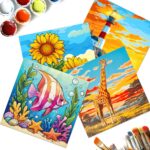 GLASSWINDS 12 Pcs Pre Drawn Canvas to Paint for Adults, 8 x 8 Inch Sip and Paint... - Image 5