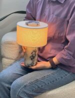 BSOD Marble Table Lamp, Natural Stone Lamps Collection - 10 inch Modern Luxury D... - Image 9