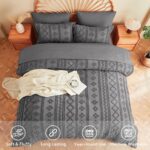 MR&HM Queen Comforter Set Dark Grey, 7 Pieces Tufted Boho Beddding Sets, Farmhou... - Image 3