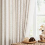 Vision Home Natural Pinch Pleated Semi Sheer Curtains Textured Linen Blended Lig... - Image 3