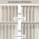 Vision Home Natural Pinch Pleated Semi Sheer Curtains Textured Linen Blended Lig... - Image 4