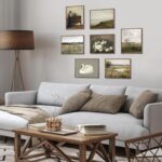 RETRART Vintage Farmhouse Canvas Wall Art - Wildflower Field Landscape Painting,... - Image 5
