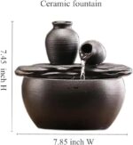 Ceramic Tabletop Fountain for Indoor and Home Decoration Table Desk Office Patio... - Image 3