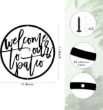 Welcome to Our Patio Metal Outdoor Sign Hanging Wall Art, Decorative Welcome Yar... - Image 3