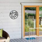 Welcome to Our Patio Metal Outdoor Sign Hanging Wall Art, Decorative Welcome Yar... - Image 5
