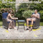 Belord Patio Wicker Chairs Swivel Rocker - Outdoor Swivel Rocking Chairs Set of ... - Image 6