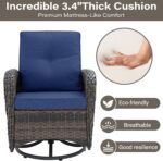 Belord Patio Wicker Chairs Swivel Rocker - Outdoor Swivel Rocking Chairs Set of ... - Image 7