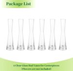 Hewory Glass Bud Vases for Centerpieces Set of 6, Handmade Modern Clear Small Sk... - Image 5