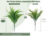 RECUTMS 6 Bundles Artificial Boston Fern Realistic Plastic Plants Bushes UV Resi... - Image 4