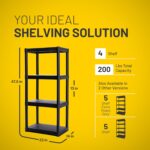 Plano 4-Shelf Plastic Storage Shelves, 48” x 23” x 14”, 200lb Capacity, Pantry, ... - Image 3