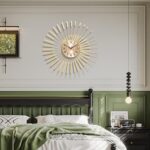 Large Wall Clocks for Living Room Decor 24 Inch Gold Starburst Wall Clock, Silen... - Image 3