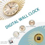Large Wall Clocks for Living Room Decor 24 Inch Gold Starburst Wall Clock, Silen... - Image 5